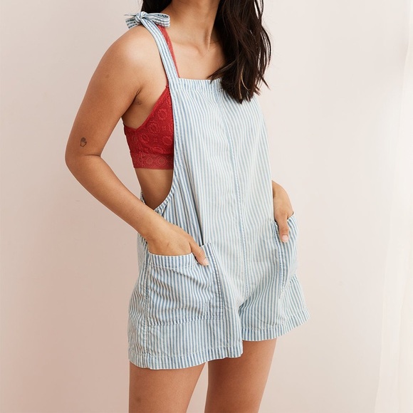 aerie Pants - Aerie striped short tie overalls aerie Pants - Aerie striped short tie overalls